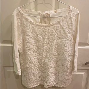 J Crew White Ring Around Eyelet Top